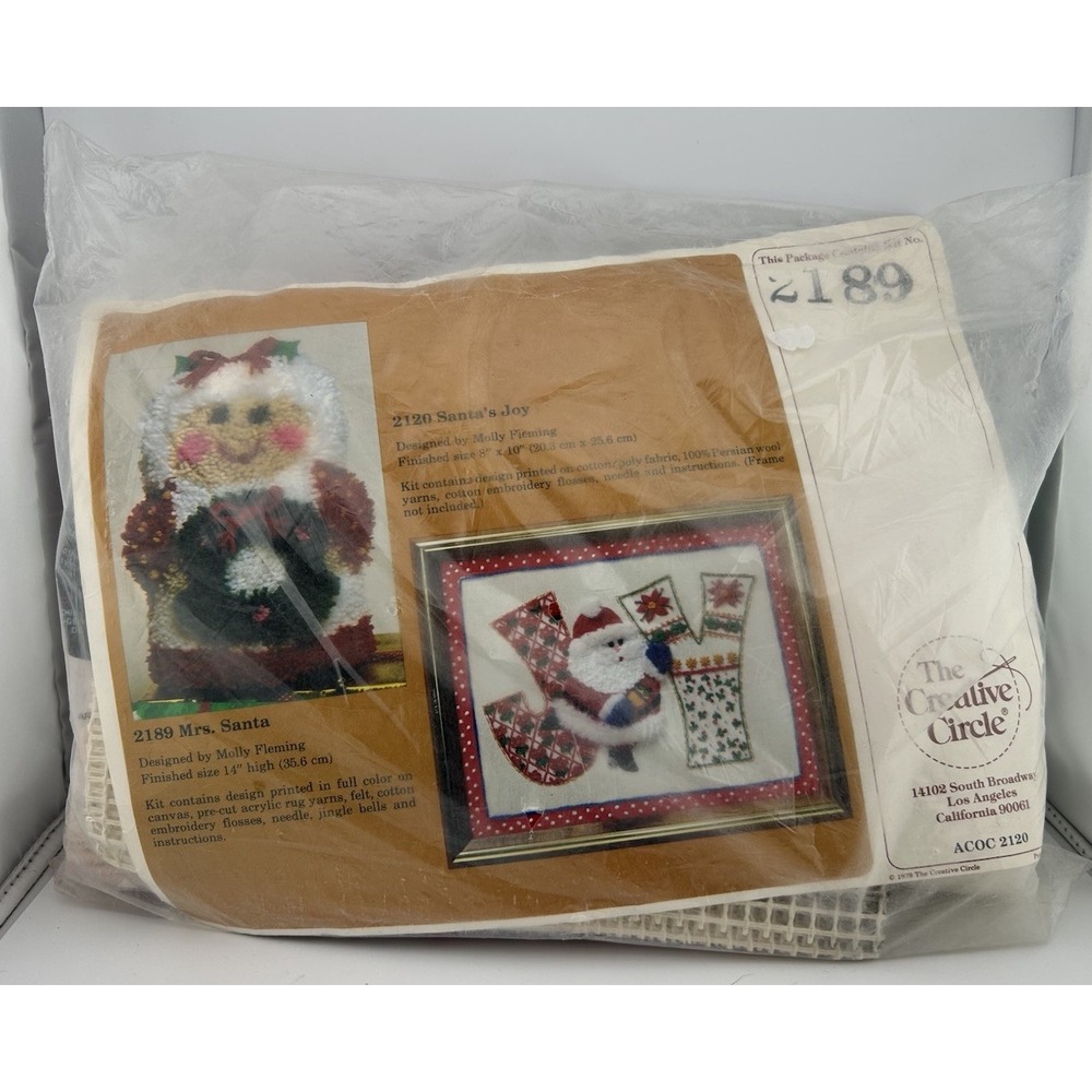 The Creative Circle - 2189 Mrs. Santa - Embroidery Kit - Made in USA - Vintage